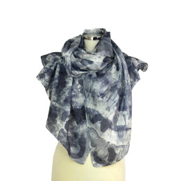 Silver Grey Oversized Silk Scarf – Silver Fox