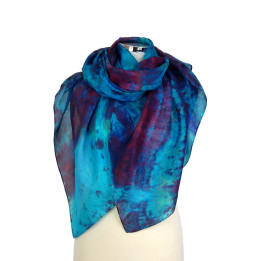 Red Blue Oversized Silk Scarf – Strawberry Sorbet