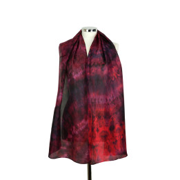 Red Black Silk Scarf – Black Rose | Heron Design Studio
