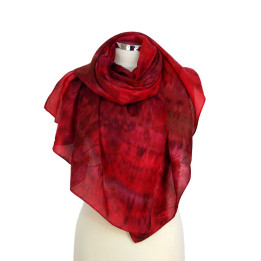Lipstick Red Burgundy Oversized Silk Scarf – Lipstick