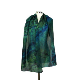 Dark Green Blue Silk Scarf – Jungle | Heron Design Studio