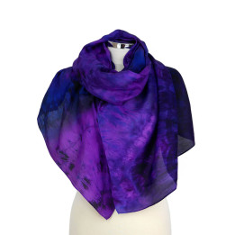 Violet Blue Oversized Silk Scarf – Night in Venice