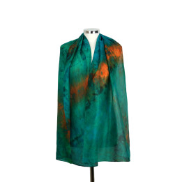 Green Silk Scarf – Emerald Maze | Heron Design Studio