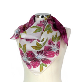 Burgundy Hand-Painted Silk Scarf – Burgundy Flowers