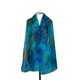 Turquoise Silk Scarf – Ocean Escape | Heron Design Studio