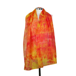 Orange Yellow Silk Scarf – Sun Storm | Heron Design Studio