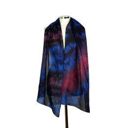 Blue Burgundy Silk Scarf – Dark Berry | Heron Design Studio