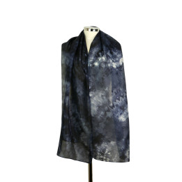 Black Grey Silk Scarf – Midnight | Heron Design Studio