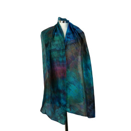 Dark Multicolour Silk Scarf – Nebula | Heron Design Studio