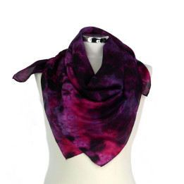 Magenta Black Square Silk Scarf – Geranium | Heron Design Studio