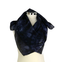 Black Grey Square Silk Scarf – Midnight | Heron Design Studio