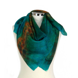 Green Square Silk Scarf – Emerald Maze | Heron Design Studio