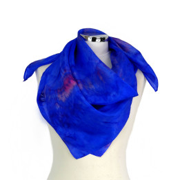 Electric Blue Square Silk Scarf | Cornflower Blue