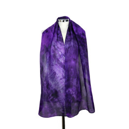 Purple Black Hand-Dyed Silk Scarf | Heron Design Studio