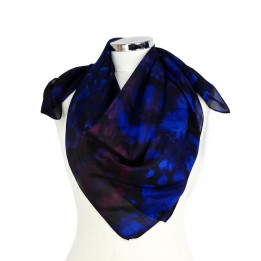 Blue Burgundy Square Silk Scarf – Dark Berry