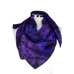 Blue Violet Square Silk Scarf – Night in Venice