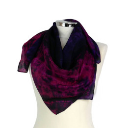 Pink Blue Black Square Silk Scarf – Pink Agate