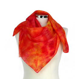 Orange Yellow Square Silk Scarf – Sun Storm