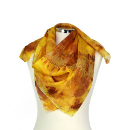 Yellow Brown Square Silk Scarf – Yummy Honey