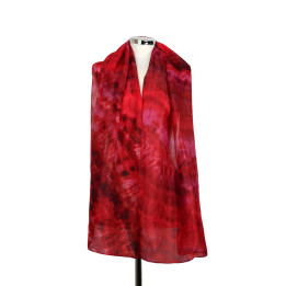 Red Hand-Dyed Silk Scarf – Lipstick | Heron Design Studio