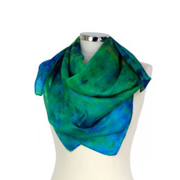 Blue Green Square Silk Scarf – Amazon River