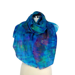 Turquoise Blue Large Silk Scarf – Atoll | Hand-Dyed