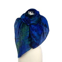 Dark Navy Green Large Silk Scarf – Blue Jungle