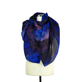 Dark Blue Burgundy Silk Scarf – Dark Berry