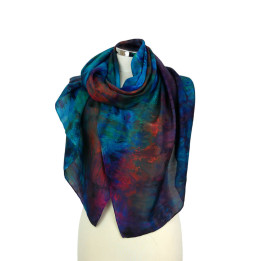 Multicolour Oversized Silk Scarf – Nebula