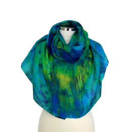 Turquoise Green Oversized Silk Scarf – Amazon River