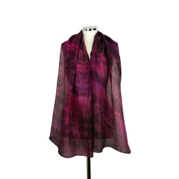 Burgundy Purple Hand-Dyed Silk Scarf | Heron Design Studio