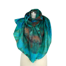 Turquoise Green Oversized Silk Scarf – Lagoon
