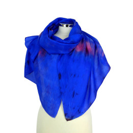 Electric Blue Pink Silk Scarf – Cornflower Field