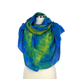 Royal Blue Yellow Oversized Silk Scarf – Treasure Island