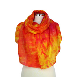 Orange Yellow Magenta Silk Scarf – Sun Storm