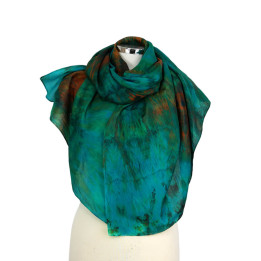 Emerald Green Oversized Silk Scarf – Emerald Maze