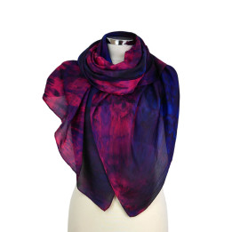 Magenta Pink Navy Oversized Silk Scarf – Pink Agate
