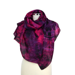 Magenta Pink Black Oversized Silk Scarf – Geranium